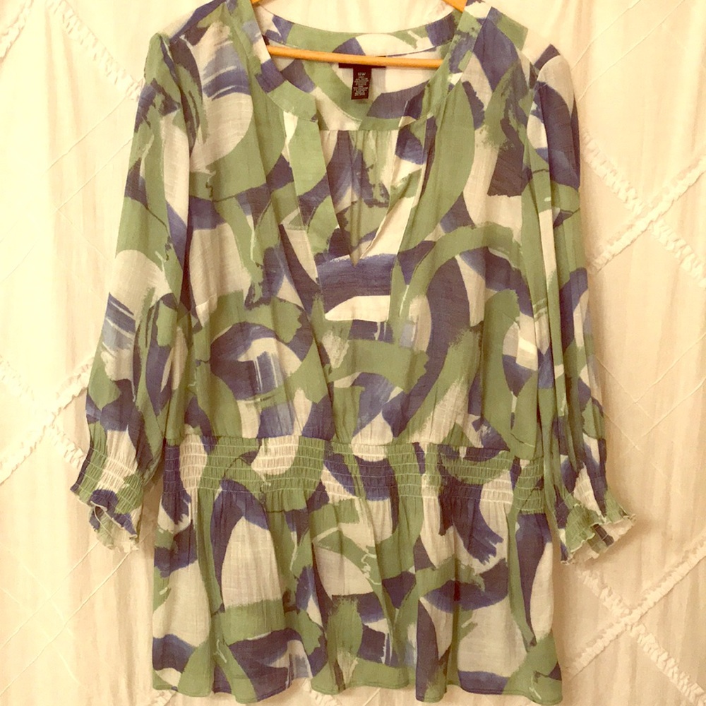 Alfani beautiful open neck blouse